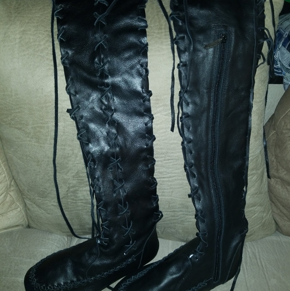 Gypsy Dharma knee high leather boots 9